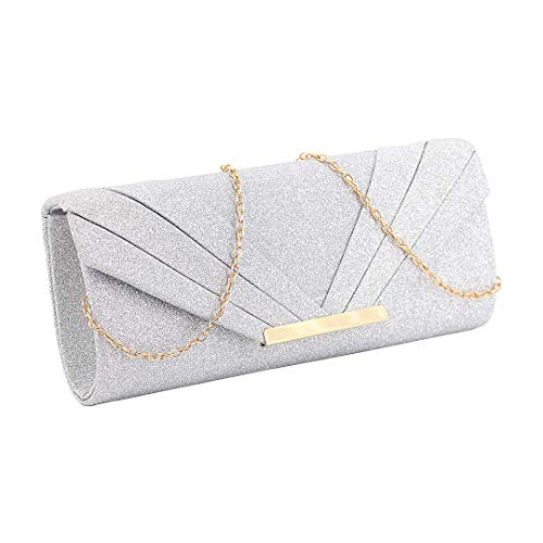 Naimo Womens Sparkle Paillette Clutch Evening Bag Elegant Pleated Envelope Handbag Party Cocktail Wedding Purse - Image 5