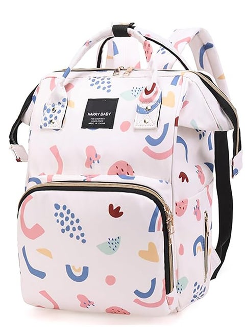 Multifunction Waterproof Baby Diaper Bag, Diaper Bag Backpack Baby Essentials Travel Tote Changing Backpacks(Strawberry White)