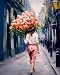 Tucocoo Holding Bouquet Woman Paint by Number Lady walk on Street DIY Painting on Canvas with Brushes Acrylic Paints Paint by Numbers for Adults and Kids Students Beginner DIY Kit 16x20 Inchwithout Frame - Image 2