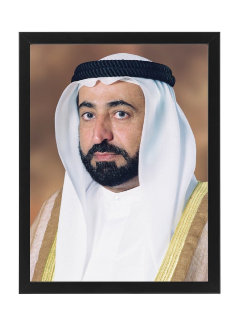 Boomah Accessories Official Portrait of HH Sheikh Sultan bin Muhammad Al-Qasimi, Ruler of the Sharjah with Frame 30x40cm 