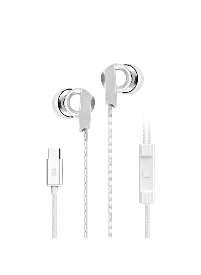 sia BRAIDED WIRED TYPE-C EARBUDS WITH 2 MIC AND VOLUME CONTROL 1.2M - Image 1