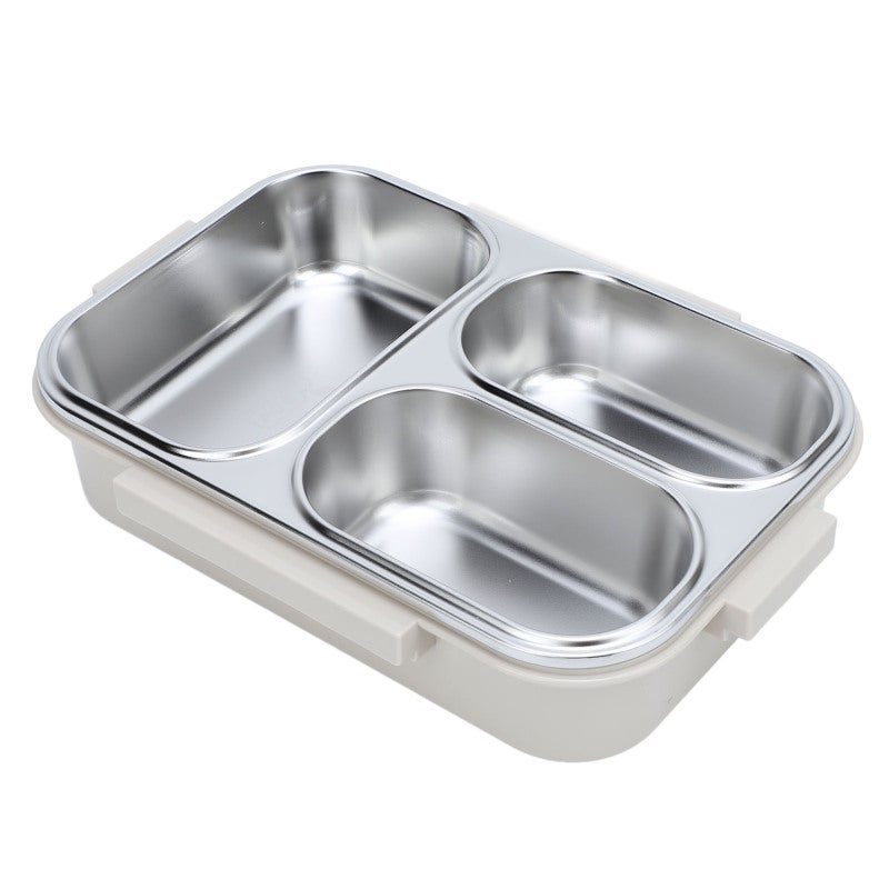 Divided Lunch Box: 3 Compartments, 304 Stainless Steel With PP Shell, Leakproof, Portable Heatable Lunch Container - Detachable Easy-to-Clean Design, Reusable Food Storage Box for Office, Student, Gym - Image 5
