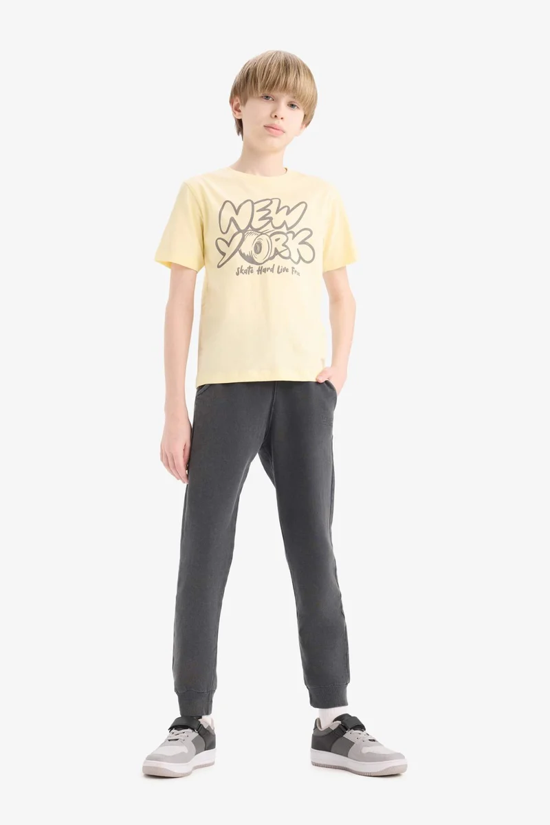 ديفاكتو Boy Crew Neck Printed Short Sleeve T-Shirt