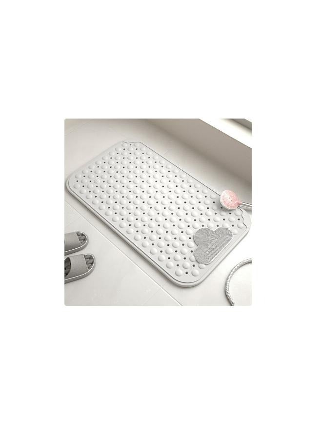 Special anti-slip mat for pregnant women and the elderly TPE material bathroom safety mat 80 cm long 50 cm wide thick massage drain mat cloud white suction cup floor mat - Image 1
