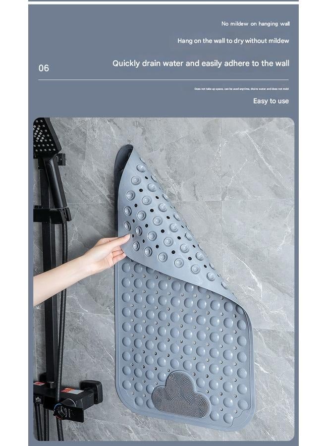 Special anti-slip mat for pregnant women and the elderly TPE material bathroom safety mat 80 cm long 50 cm wide thick massage drain mat cloud white suction cup floor mat - Image 4