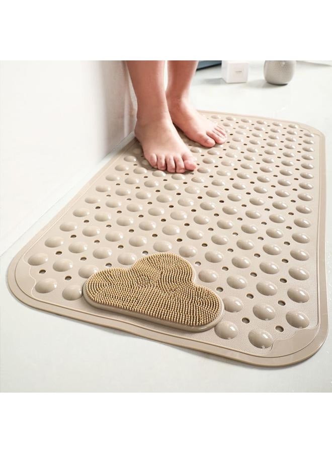 Special anti-slip mat for pregnant women and the elderly TPE material bathroom safety mat 80 cm long 50 cm wide thick massage drain mat cloud white suction cup floor mat - Image 3