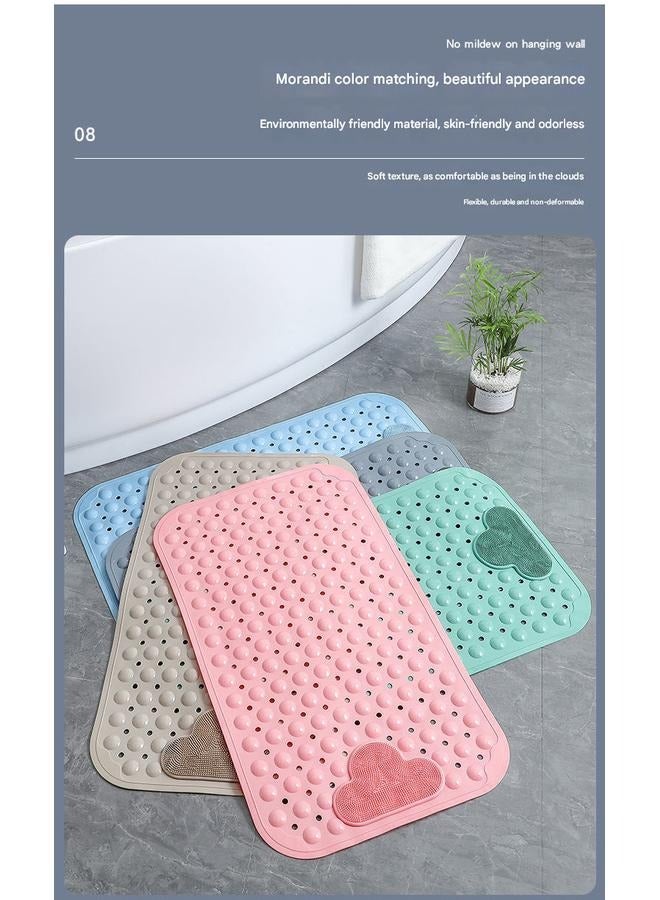 Special anti-slip mat for pregnant women and the elderly TPE material bathroom safety mat 80 cm long 50 cm wide thick massage drain mat cloud white suction cup floor mat - Image 5