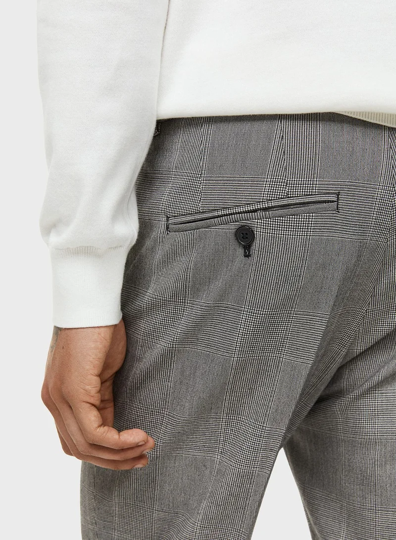 H&M Checked Slim Fit Pants