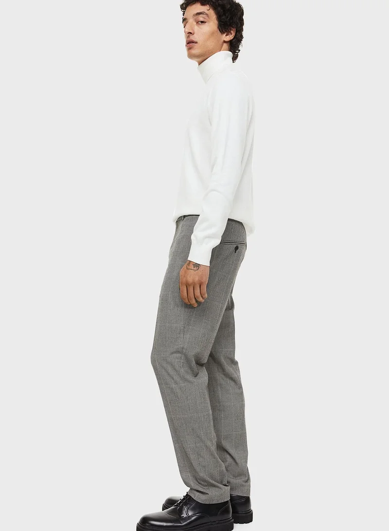 H&M Checked Slim Fit Pants