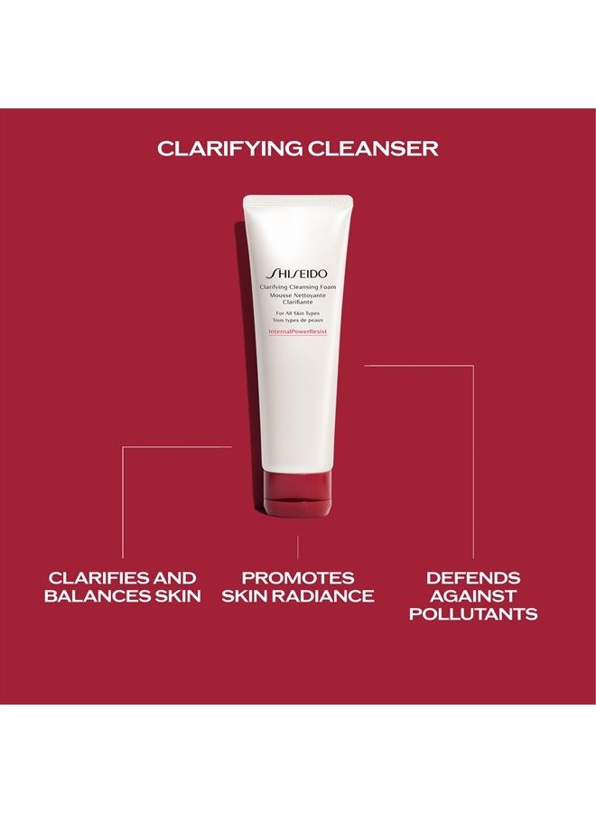 Shiseido Clarifying Cleansing Foam - 125 mL - Cleanses, Balances & Removes Impurities for Smoother, Radiant Complexion - For All Skin Types - Image 5
