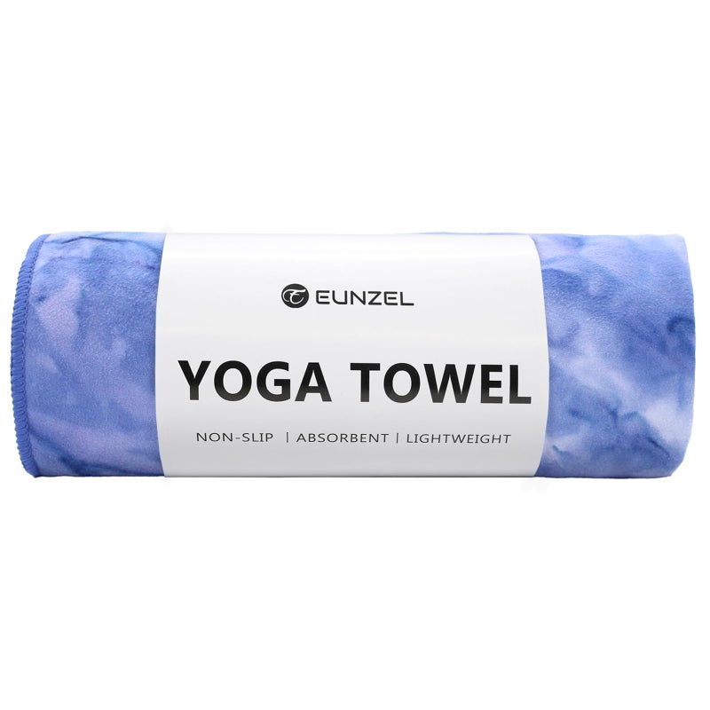 Eunzel Hot Yoga Towel NonSlip Yoga Mat Towel UltraAbsorbent Microfiber Towel for Hot Yoga PilatesBikram and Workout 265x 72 Indigo