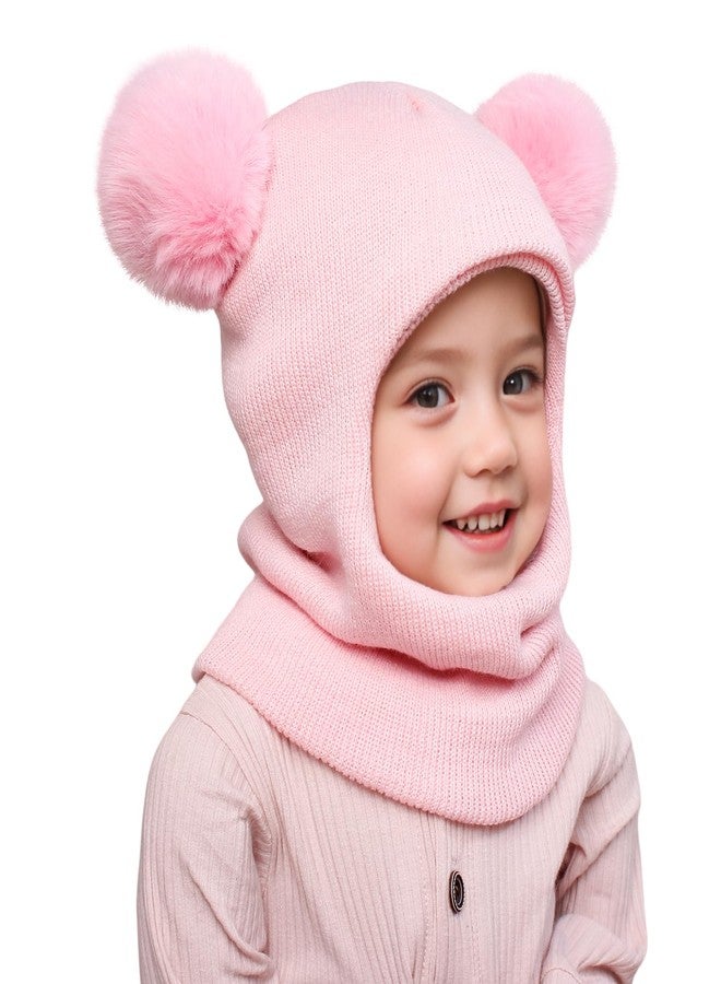 ENBAOHUI 2 Packs Toddler Girl Winter Hat Scarf Kids Winter Hat Boys Girls Beanies Knit Warm Balaclava Purple&Pink - Image 5