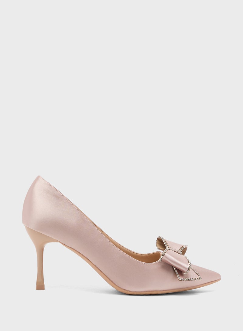 خزانة حذاء بكعب مزين بفيونكة - Image 1