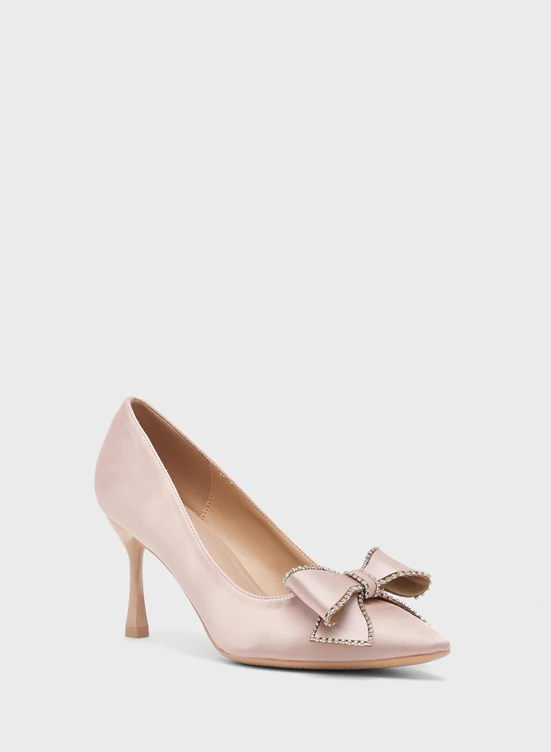 Khizana Heeled Pump With Bow