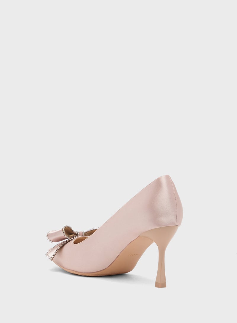 خزانة حذاء بكعب مزين بفيونكة - Image 2