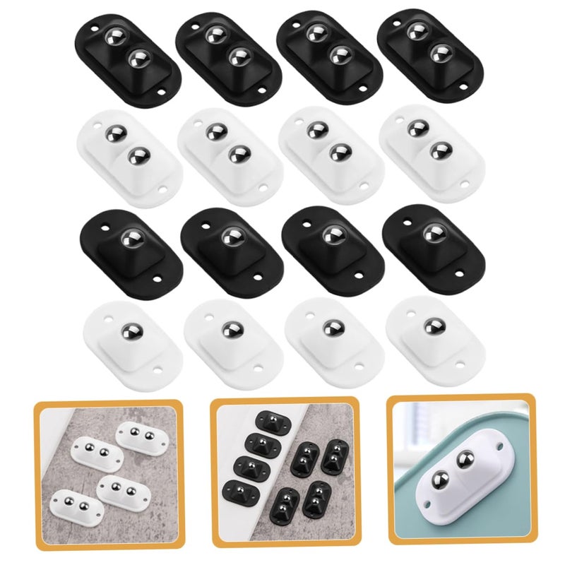 16Pcs Mini Adhesive Caster Wheels For Storage Boxes Trash Bins Smooth Rolling - Image 3