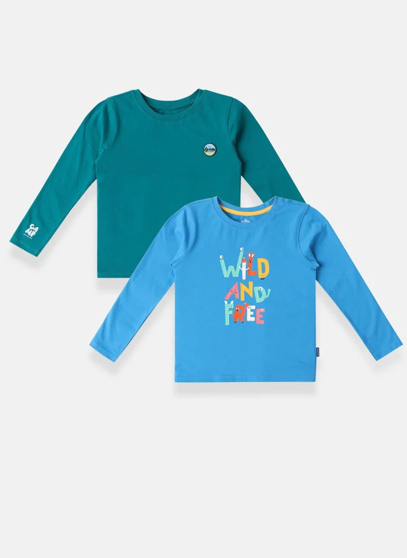 Nautinati Nautinati Boys Cotton Pack of 2 Printed T-shirt