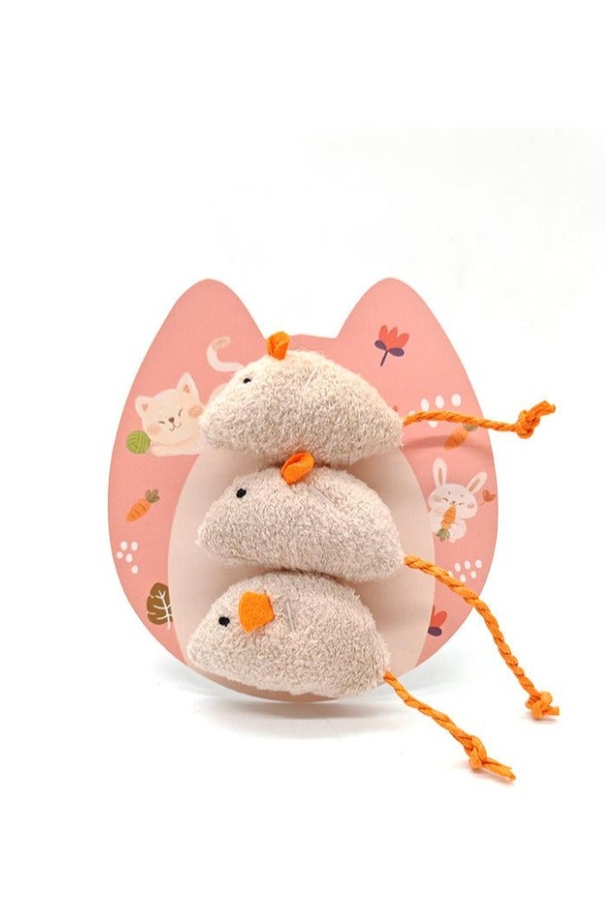 Cat Pet Toys Interactive Mouse Toys Plush Colorful Catnip Chew Toys for Cat Amusement 3PCS - Image 1