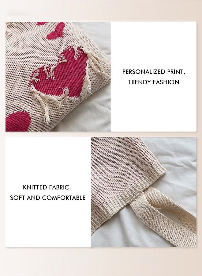 Canway Women's Shoulder Bag Knitted Bag Cute Simple Tote Bag Commuter Bag Large Capacity - Image 2