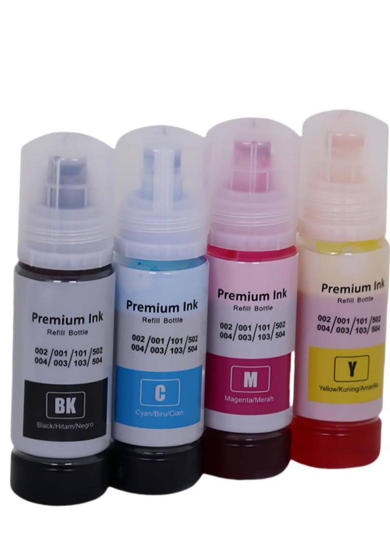 Terabyte 101 Ink Set Compatible for EcoTank for Epson L4150 L4160 L4260 L4266 L6160 L6170 L6176 L6190 Printers (4 color set) Black Cyan magenta yellow  - Image 1