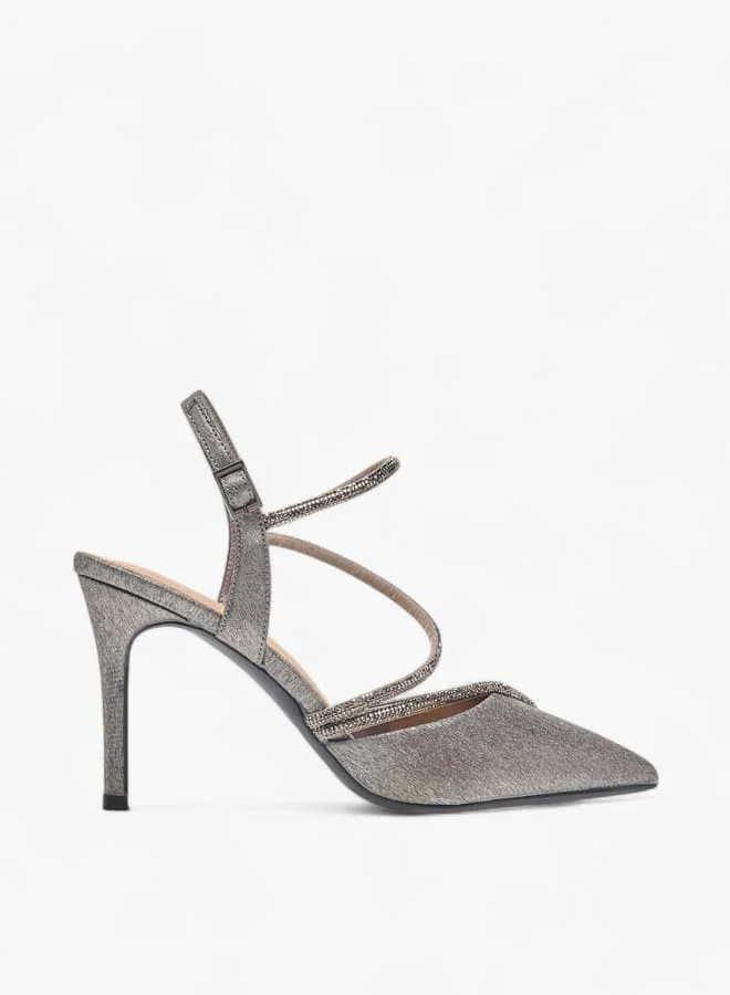Flora Bella By Shoexpress Women Embellished Pointed Stiletto Shoes with Buckle Closure