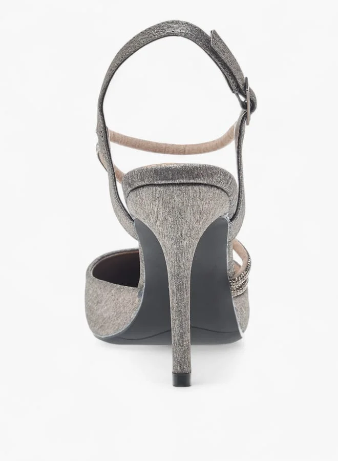 Flora Bella By Shoexpress Women Embellished Pointed Stiletto Shoes with Buckle Closure