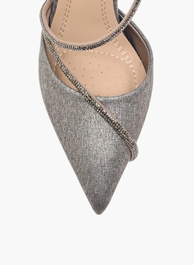 Flora Bella By Shoexpress Women Embellished Pointed Stiletto Shoes with Buckle Closure