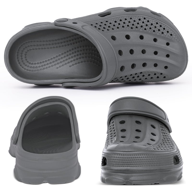 Beslip Womens Mens Garden Clogs Shoes with Arch Support Unisex Comfort Slip-on Sandals, Grey 41 (9 Women/7.5 Men) - Image 3
