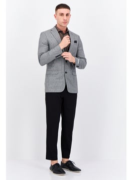 Bar III Men Slim Fit Jacquard Pattern Semi-Formal Blazer, Black  - Image 4
