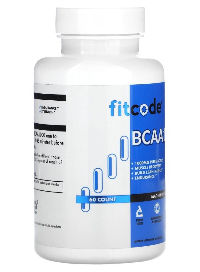fitcode BCAA 1000 1000 mg 60 Count (500 mg per Capsule) - Image 2