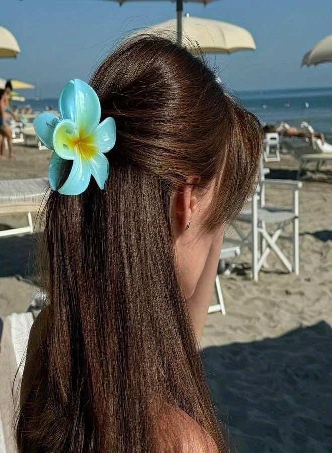 مشابك شعر لطيفة على شكل زهرة بلوميريا استوائية لامعة من WECROO، مشابك شعر مزدوجة على شكل زهرة ديزي، مشابك شعر على شكل كعكة جودا لجميع أنواع الشعر، مشابك شعر وردية اللون للفتيات والسيدات (متعددة الألوان (لون عشوائي)، عبوة من 12 قطعة (مشابك جامبو)) - Image 4