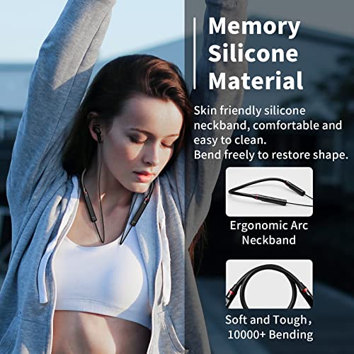 ASKUBSKU Neckband Bluetooth Headphones Wireless Earbuds for Samsung S25 Ultra S24 S23 FE S22 A53 A25, Sport Headphones HiFi Stereo Surround Sound Ear Buds for iPhone 17 Air 16 15 14 Pro Max 13 Plus Pixel 10 9 - Image 2