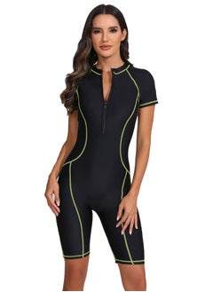 Al Aoyama One Piece Short Sleeve Quick-Dry Swimwear zip design surfing suits Elastic  - Image 1