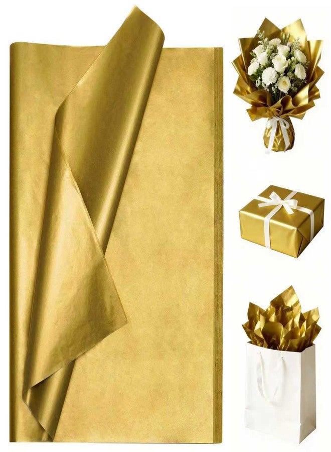Luckonway 40 Sheets 20x20 Inches Premium Gold Metallic Tissue Paper for Gift Bags – Bulk Gift Wrapping Paper for Christmas, Weddings, Parties & Art Crafts (Gold) - Image 1