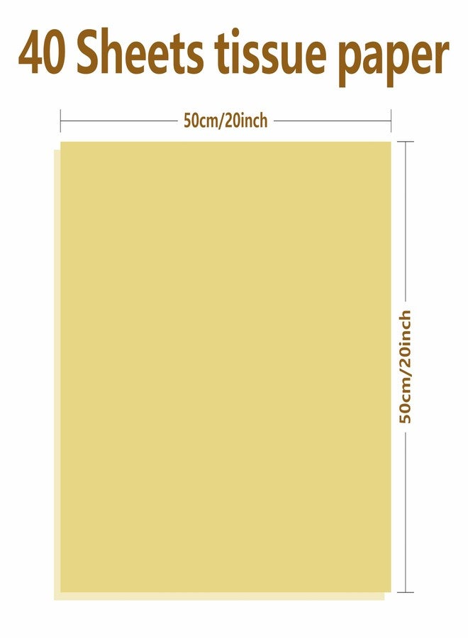 Luckonway 40 Sheets 20x20 Inches Premium Gold Metallic Tissue Paper for Gift Bags – Bulk Gift Wrapping Paper for Christmas, Weddings, Parties & Art Crafts (Gold) - Image 2