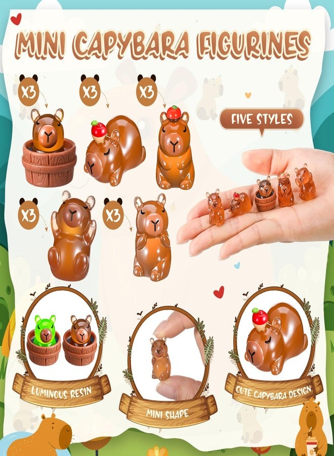 Nosiny 106 Pcs Cute Capybara Gifts Bulk Christmas Party Favor 3D Capybara Keychains, Luminous Resin Figures, Stickers, Thank You Tag Stocking Stuffer Appreciation Gift for Office Coworker School Class - Image 5