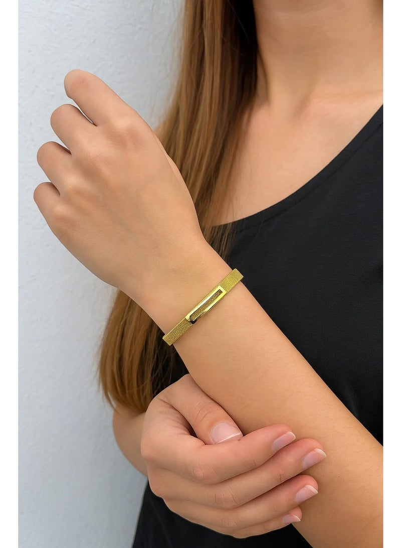 فيبراندا ‏سوار مفتوح من الفولاذ المقاوم للصدأ كلاسيك نقي BR-39‏ - Image 2