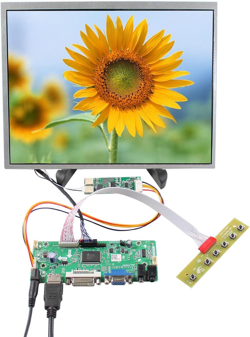VSDISPLAY 12.1" 12.1 Inch 1024X768 Wide Viewing LCD Screen VS121T-001A with DVI VGA Audio LCD Controller Board 68676 - Image 1