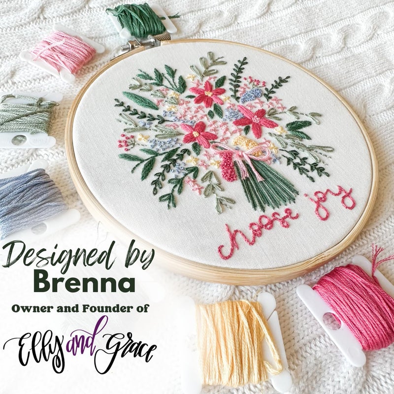 Elly and Grace Elly & Grace Christian Embroidery Kit with Embroidery Hoop, Easy Embroidery Kit for Beginners and Adults, Full Embroidery Hoop Kit with Needles and Thread Included (Choose Joy) - Image 5