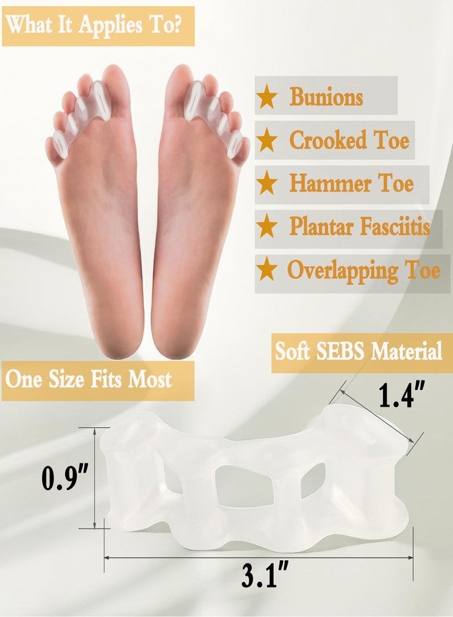 WUTAIN SEBS Toe Separators for Bunions & Overlapping Toes - Soft Gel Toe Spacers for Yoga, Running Recovery & High Heel Relief - Hypoallergenic & Washable Foot Care (2 Pairs) - Image 5
