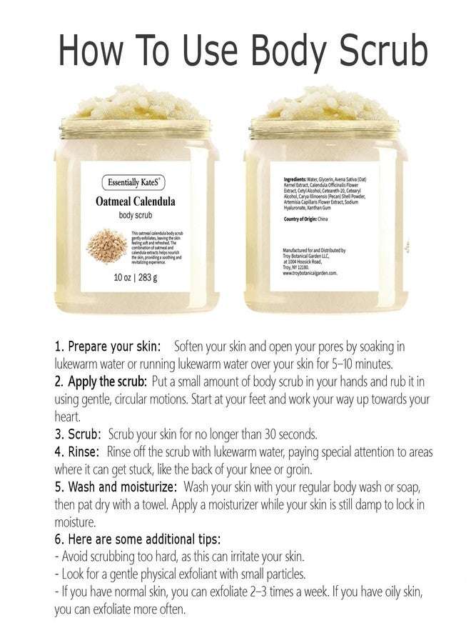 Essentially KateS Oatmeal + Calendula Body & Foot Scrub 10 oz - Very Gentle, and Perfect for Sensitive Skin, for a complete spa-like experience - The best stocking stuffer. - Image 3