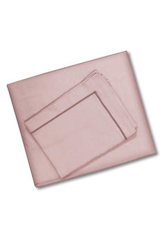 Raymond Raymond Home King Flat Sheet Bedsheet 210 Thread Count Luxurious Mercerized 100% Cotton Bedding Solid Bed Linen with 2 Pillow Case - Light Pink (274 * 274 CM)  - Image 4