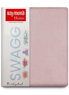 Raymond Raymond Home King Flat Sheet Bedsheet 210 Thread Count Luxurious Mercerized 100% Cotton Bedding Solid Bed Linen with 2 Pillow Case - Light Pink (274 * 274 CM)  - Image 3