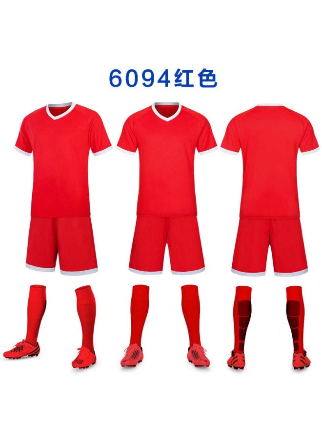 Red 1 6094 Red Football Uniform Suit School Competition Team Children Students Adult Custom Team Uniform Printing Training Uniform Jersey Team