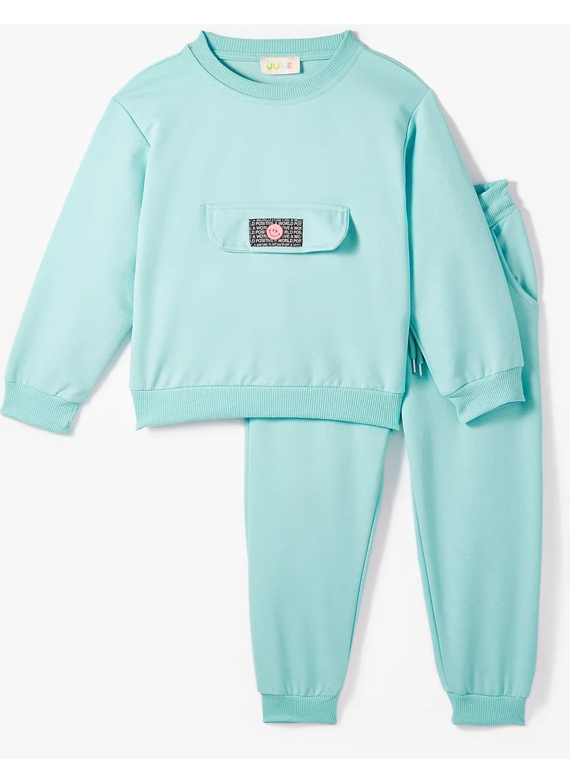 جون Kids Pocket Flap Detailed Sweatshirt and Sweatpants 2-Piece Set