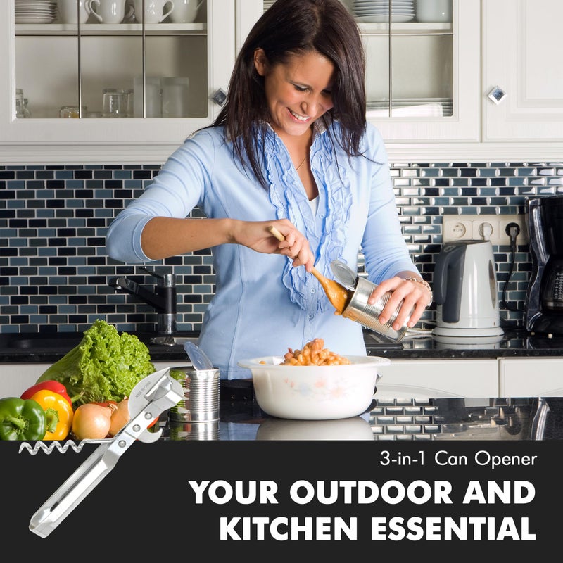 Chef Craft Select 3-in-1 Can Opener, 6 inches in length, Stainless Steel - Image 5