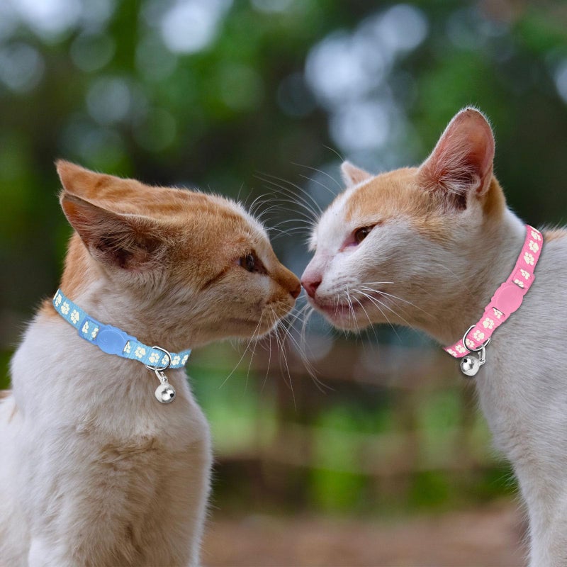 Waoduld 16 PCS Breakaway Cat Collars,Kitten Collar with Bell Cat Collars for Boy Girl Cats Breakaway Collar for Cats Glow in The Dark 6-9 Inch - Image 2