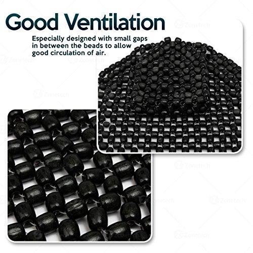 ZONETECH Wood Beaded Seat Cushion, Premium Quality, Black, Car Massaging, Double Strung, Stress Free (1 Pack) - Image 4