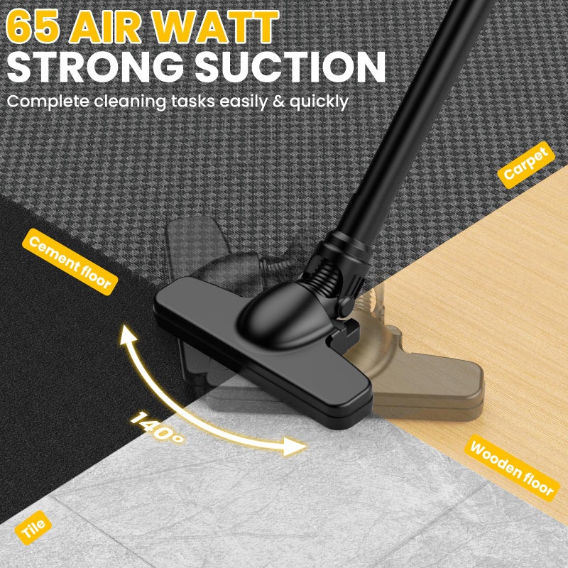 DEMIMA Cordless Vacuum for Dewalt 20V Battery, 5 in 1 Lightweight Handheld Vacuum Cleaner with 500W Powerful Motor, 46 CFM Portable Hand Vacuum with Filtration HEPA for Floor, Carpet(Battery Not Included) - Image 5