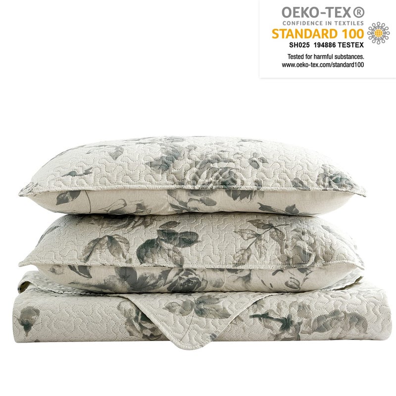 JML Quilt Set - Queen Size Quilt Sets with Shams - 3 Pieces - All Season Lightweight Soft Printed Pattern Bedding Bedspread Coverlet Set - Image 3